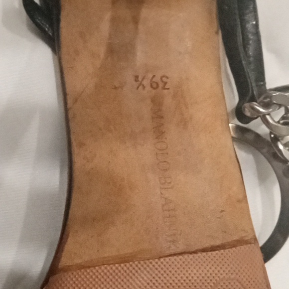 $125...Gucci and Monolo Blanik Black Heeled Sandals 2 for 1. Authentic - Picture 3 of 9